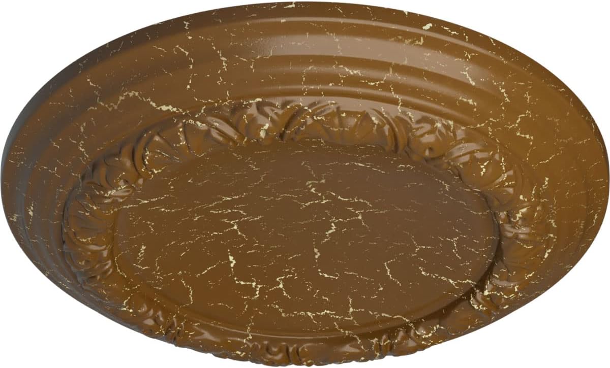 12 1/2"OD x 1 1/2"P Carlsbad Ceiling Medallion (Fits Canopies up to 7 7/8"), Hand-Painted Smokey Topaz Crackle
