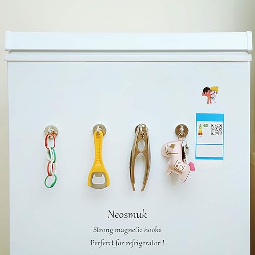 Miniatura 2 de Neosmuk Ganchos magnéticos industriales y resistentes con imanes de superneodimio fuertes para refrigerador, colgar, caja de herramientas, crucero o