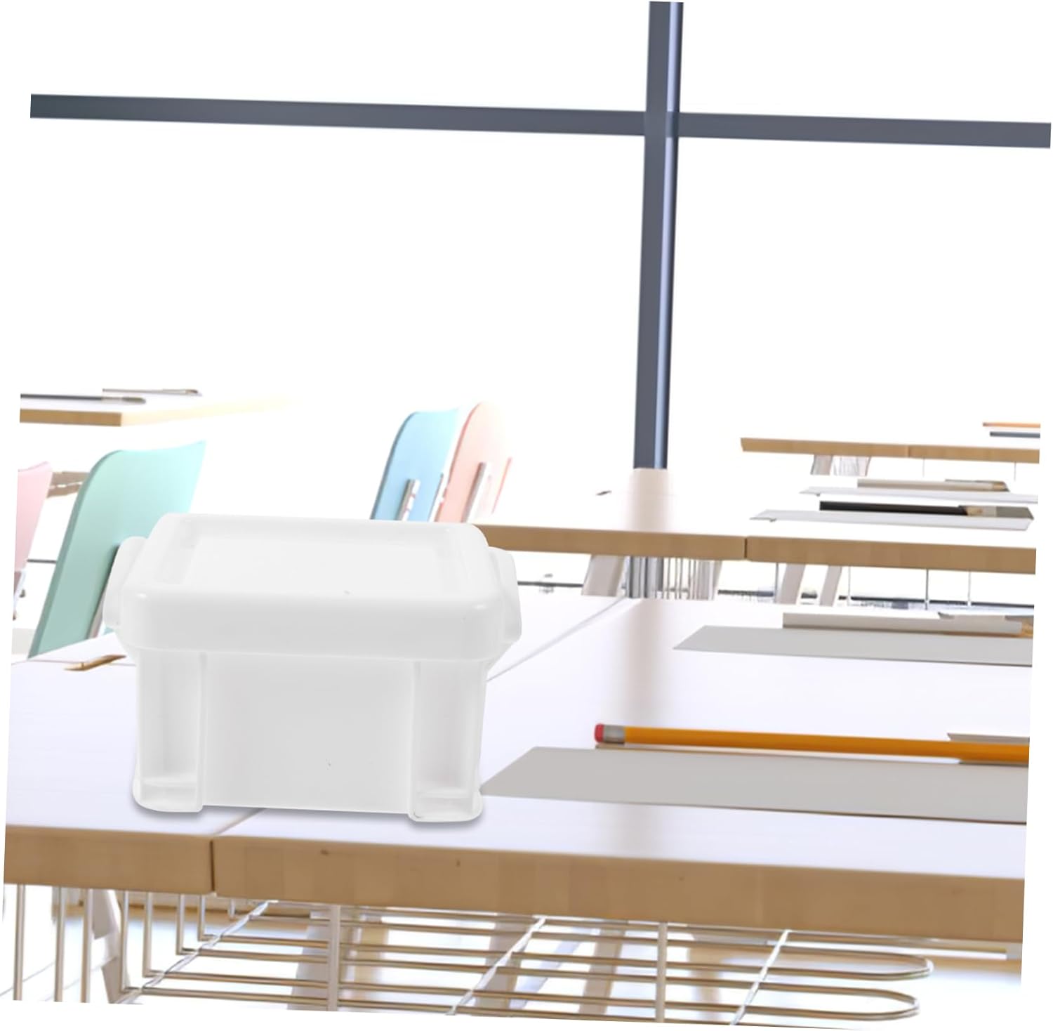 HOMSFOU 9pcs Stackable Mini Storage Boxes Plastic Jars Lids for Craft Accessories Earrings Necklaces Bracelets