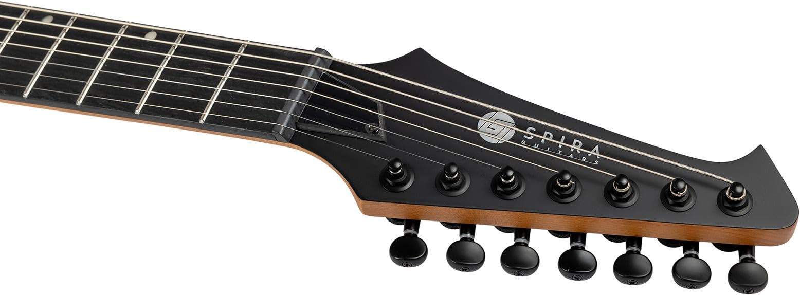 SPIRA Guitars S-407 MBK Guitare électrique à 7 cordes Noir satiné