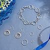 PH PandaHall 500pcs Linking Ring Connectors, 5 Size Textured Charms 18 Gauge Closed Jump Rings, Carved Iron Jewelry for Necklace Bracelet Making DIY Crafts #1