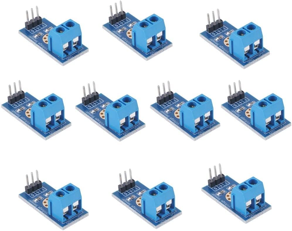 Voltage Tester Sensor Measurement Detection Module DC 0-25V Terminal Sensor Module for Arduino UNO Mega Robot Smart Car Geekstory (Pack of 10)