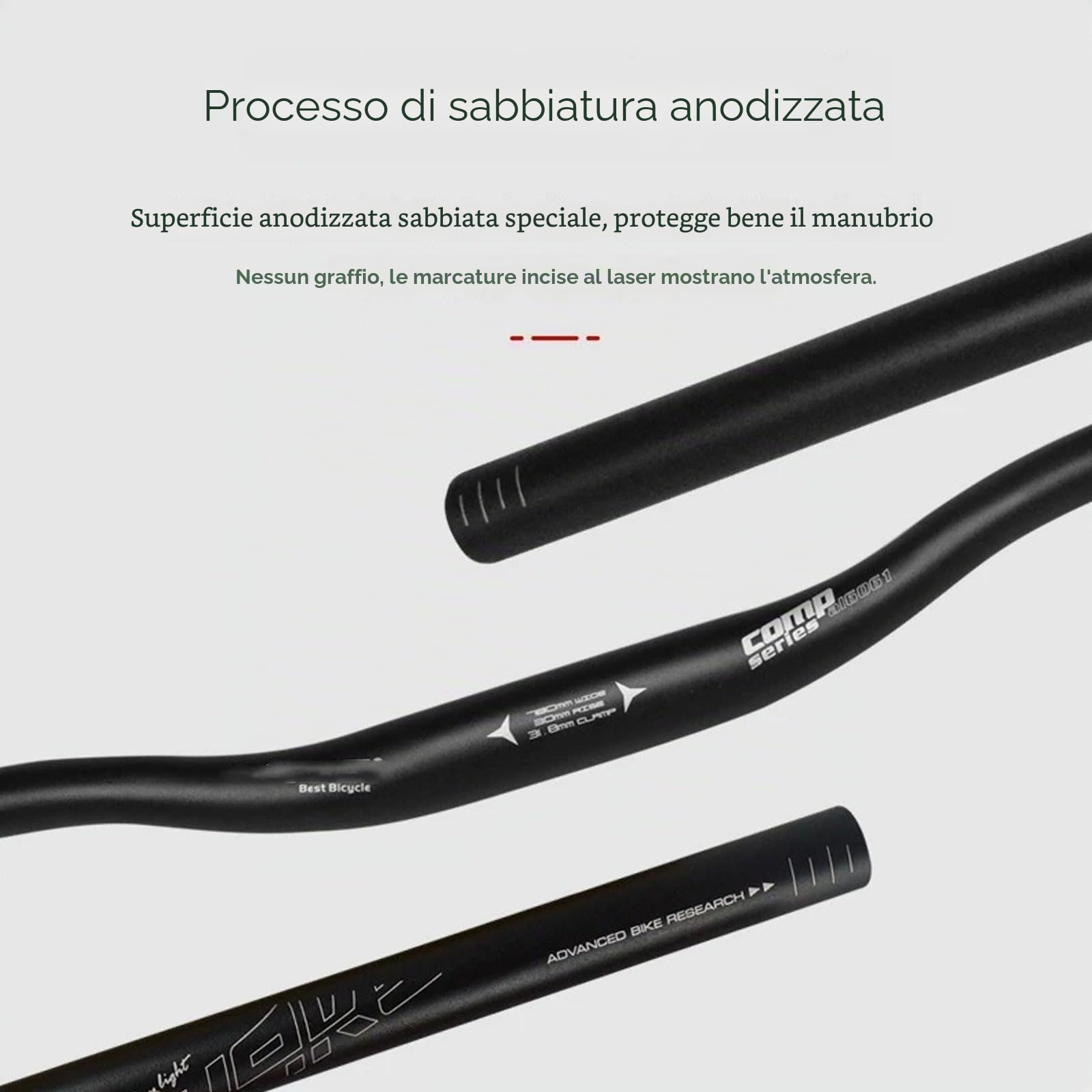 YLME Manubri per Bici, Manubrio per Bicicletta con Traversa in Lega di Alluminio, Manubrio per Mountain Bike con Rondine da 31,8 Mm per MTB
