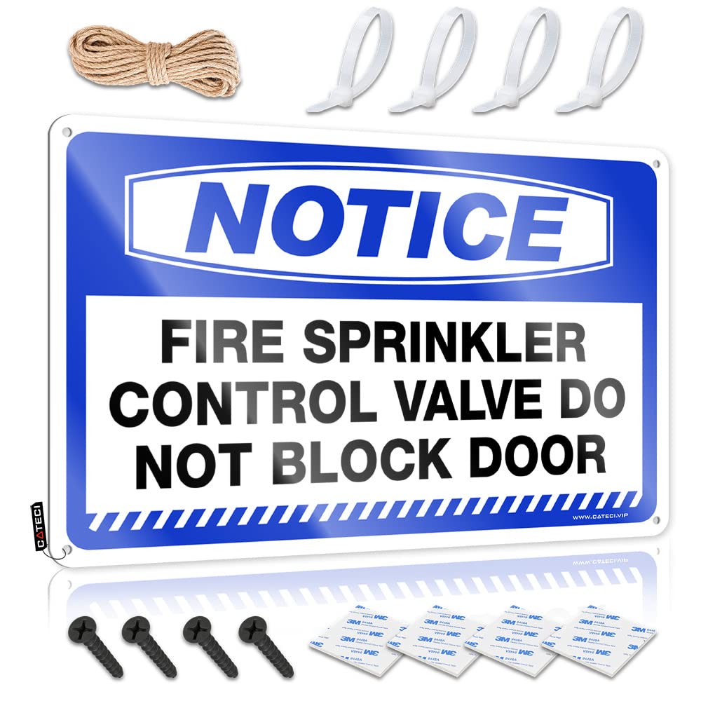 Mwfkkaddb One Color Bar Sign Metal Notice Fire Sprinkler Control Valve Do Not Block Door Tin Sign Funny Kitchen Signs Funny Door Signs(20X30cm)