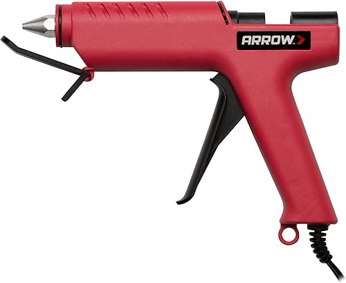 Arrow TR550 Pistola de pegamento eléctrica profesional resistente para manualidades, construcción, madera, utiliza barras de pegamento estándar