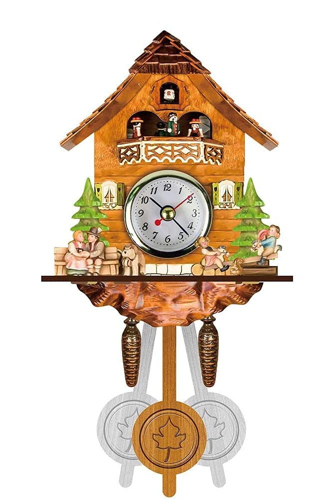 ポポ カッコウ時計 黒 木製 アンティーク 昭和 レトロ Amazon.co.jp