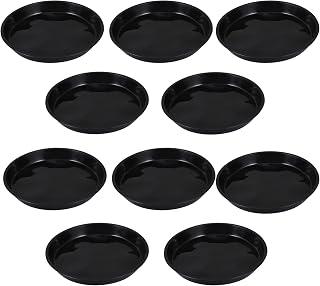 Cabilock 10 peças bandeja coletora de flores para vaso de plantas, pires de cerâmica, mini vaso de flores, base para jardim, varanda, 24 cm