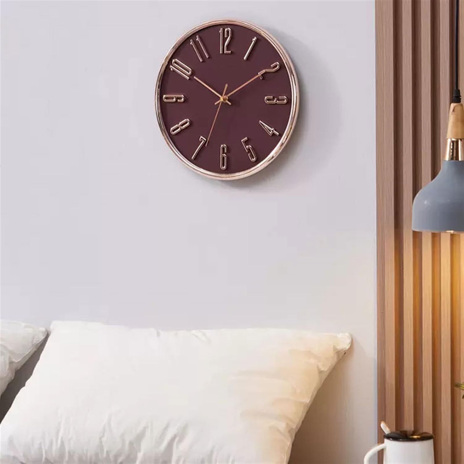 Cucina Orologio da parete for soggiorno alla moda di lusso semplice for la casa al quarzo creativo moderno Decorazioni per interni(Orange)