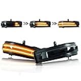 Smoke Dynamic Sequential LED Side Mirror Marker Lights Compatible with Dodge Ram 1500 Truck 2019-2024 Amber Turn Signal Light Blinker Indicator Assembly