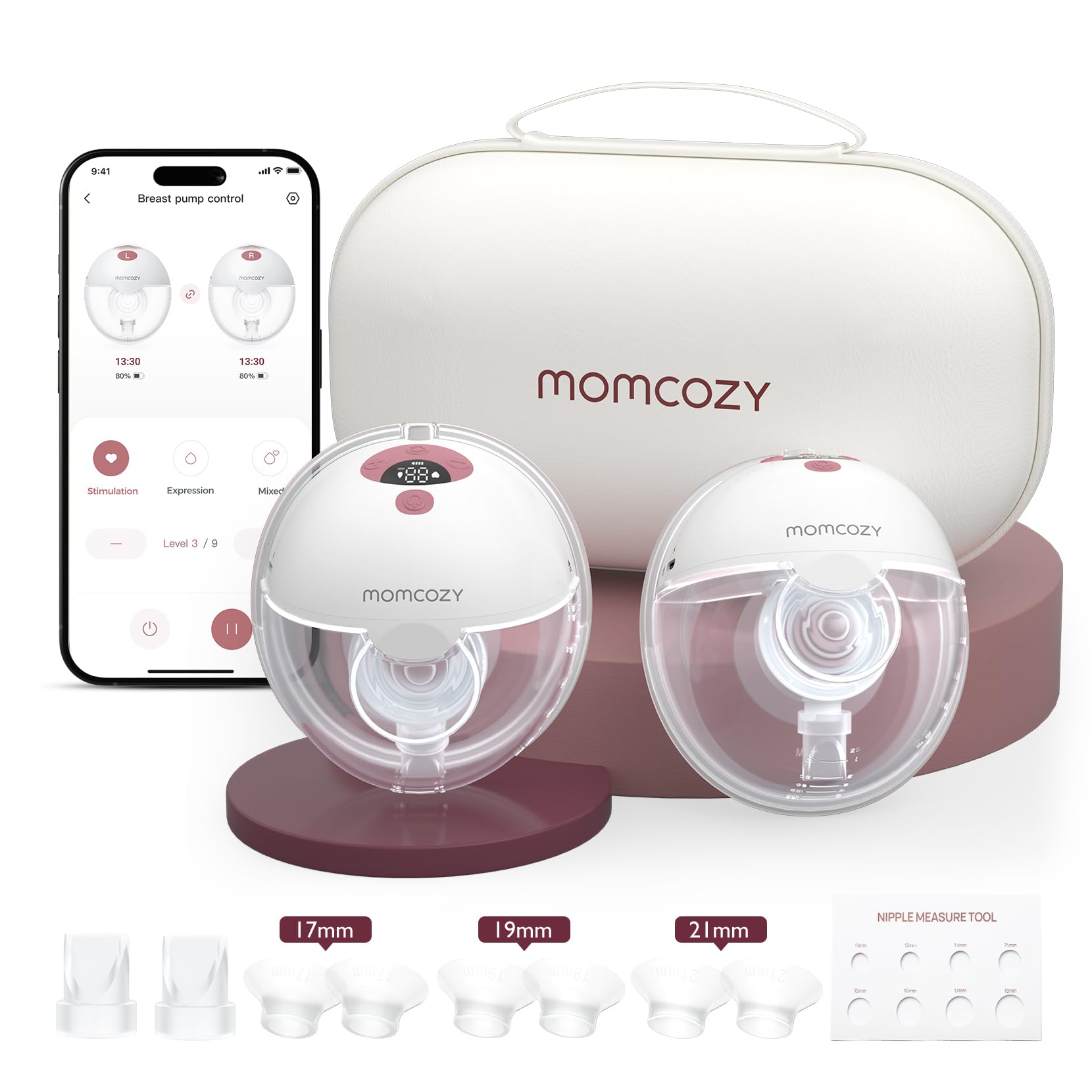 【格安kshop】5本セット‼︎ Moomo ムーモ　【新品未使用】 Momcozy M5 Smart App Control Hands Free Breast Pump, Double