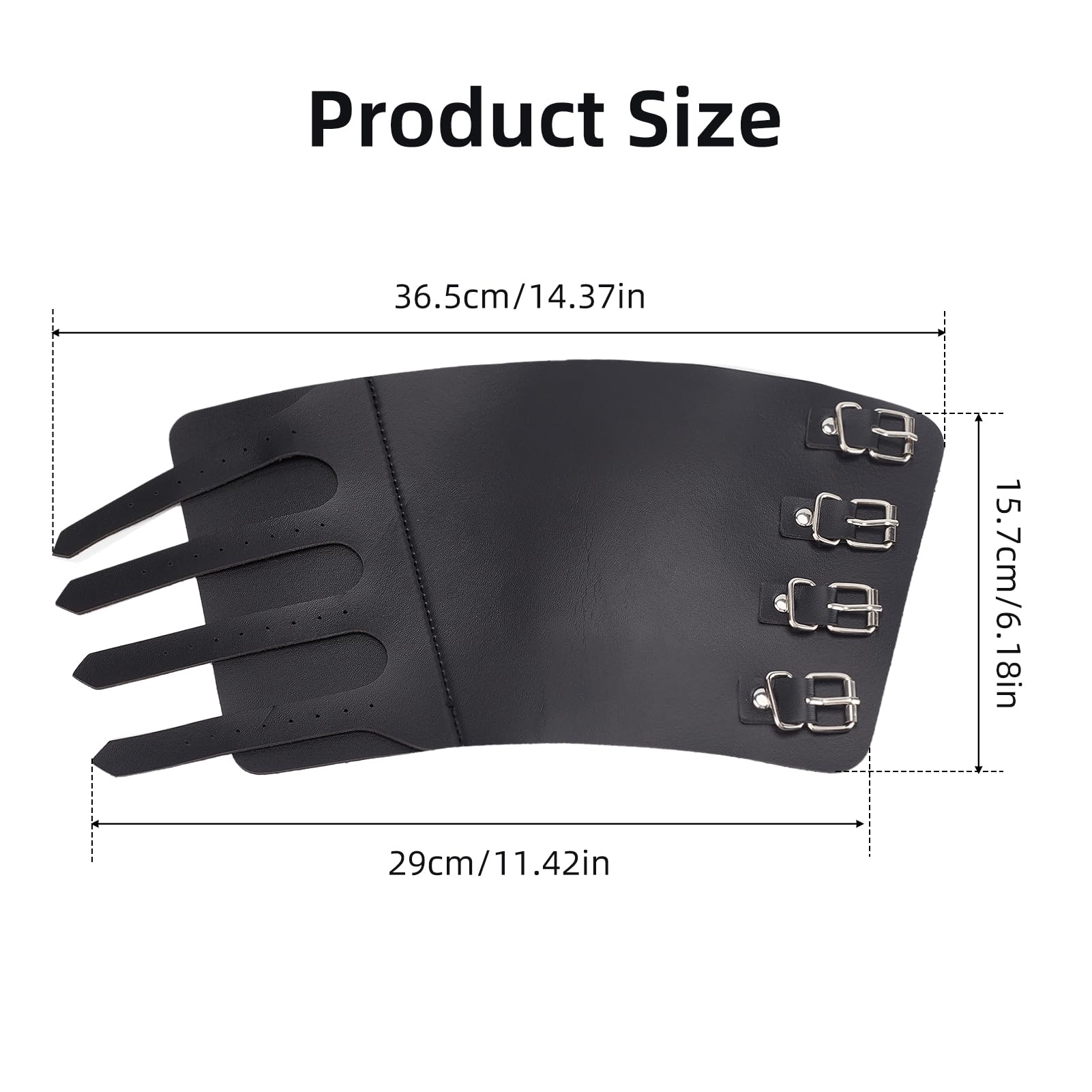 NICENEEDED Medieval PU Leather Bracers, Retro Buckle Arm Guards Vintage Steampunk Viking Bracer - Image 2