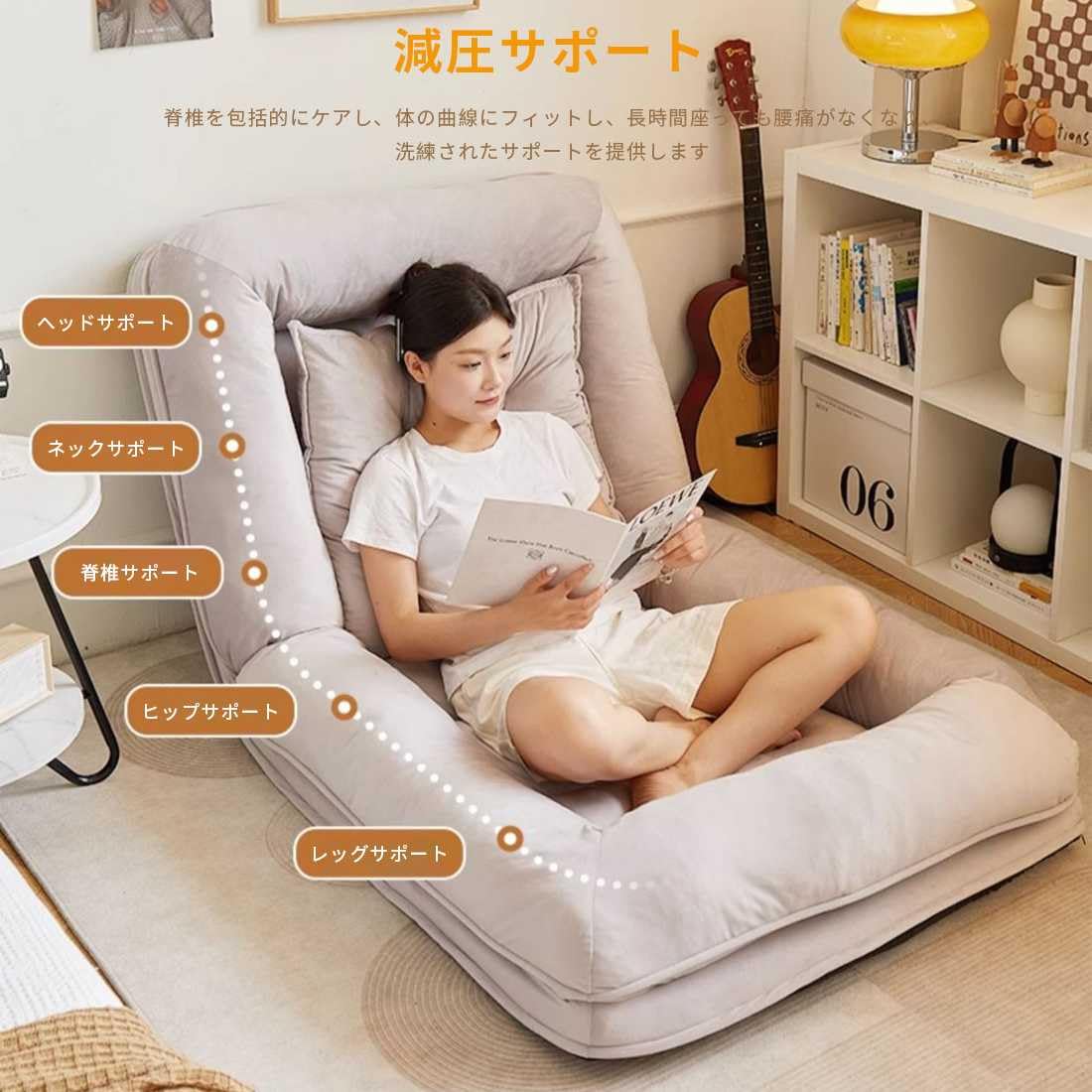 Amazon｜ソファーベッド ローソファー ソファベッド 折りたたみ式怠惰