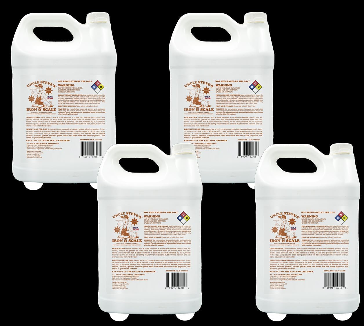 UNCLE STEVE'S® Iron & Scale Remover - Made in the USA - Eco-Friendly - Non-Toxic (4, Gallon)