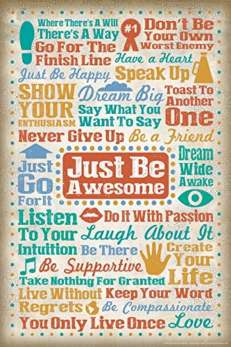 FDerks Jigsaw Puzzles 1000 Pieces Just Be Awesome Motivational Quote Wooden Puzzle Toys Games for Adults Children Kids Teenagers Gift