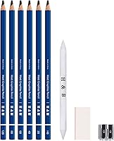 Vista 3 de H & B Lápices de boceto profesionales de 9 piezas, lápices mate para bocetos, juego de lápices de boceto para dibujo, sombreado y bocetos