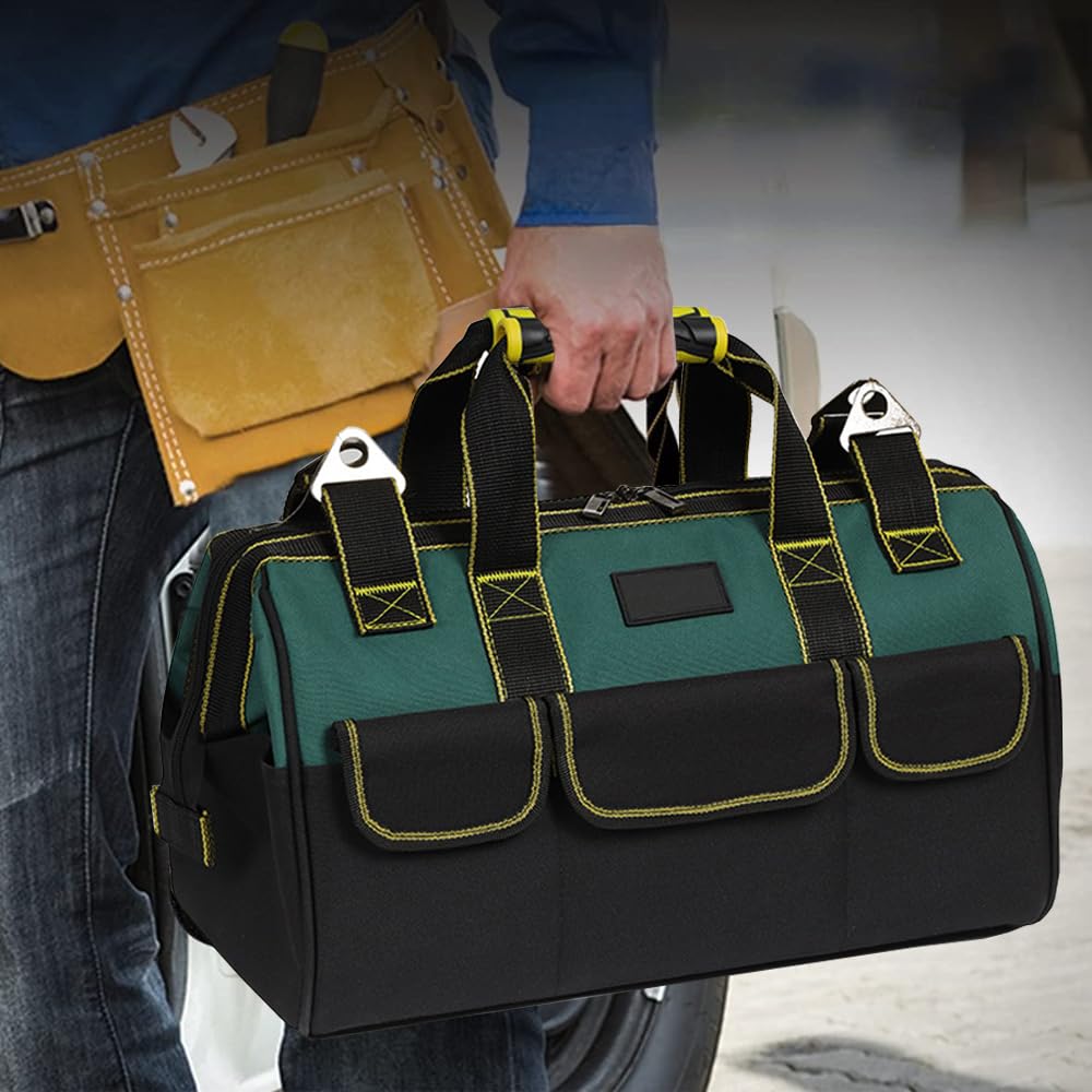 Sac À Outils Robuste De 18 Pouces, Sac De Rangement Pour Outils, Organisateur Pour Outils Avec Bandoulière, Grande Capacité, Résistant À L'usure, Pour Les Électriciens, Diy, Le Stockage D'outils, Etc