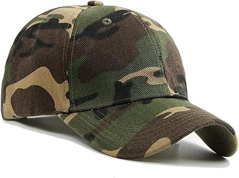 Gorra de Béisbol Militar Ajustable (55-61cm) - Gorra Táctica Camuflaje para Hombre, Sombrero de Caza/Pesca/Camping con Visera Curva, Gorra Hip Hop al Aire Libre, Confortable y Transpirable