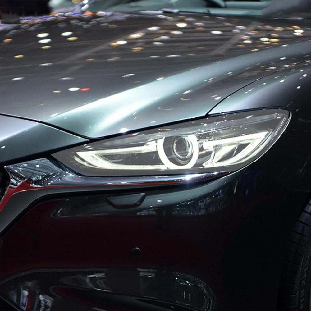 2 Pezzi Auto Faro Tinta Nero Pellicola Protettiva Vinile Protezione Adesivo TPU Trasparente, per Mazda 6 Atenza 2019 2020 Accessori
