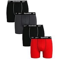 Mens Boxer Briefs - 4 Pack Stretch Performance Moisture Wicking Mens Underwear Boxers with Contour Pouch (Sizes: S-XL)