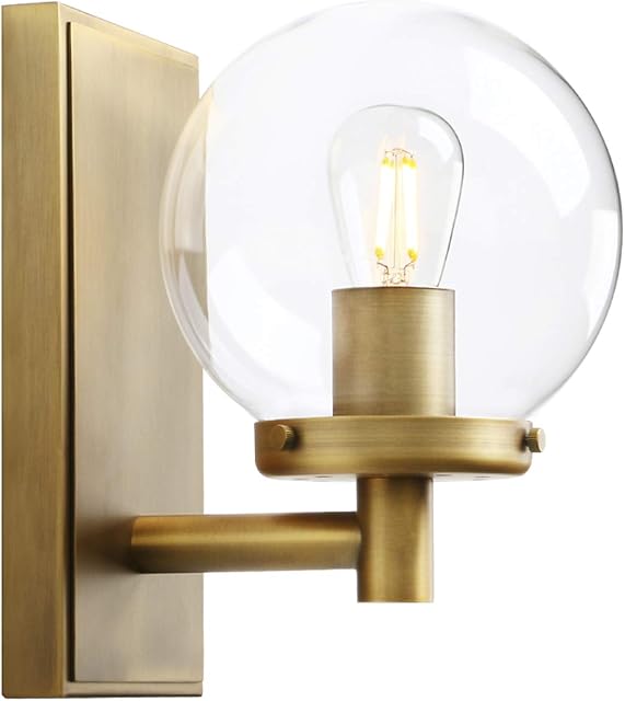 Yosoan Industrial Glass Wall Sconce Lighting, Globe Up/Down Wall Light Fitting for Kitchen,Bedroom ,Dining Room,Restaurant, Living Room (Antique)
