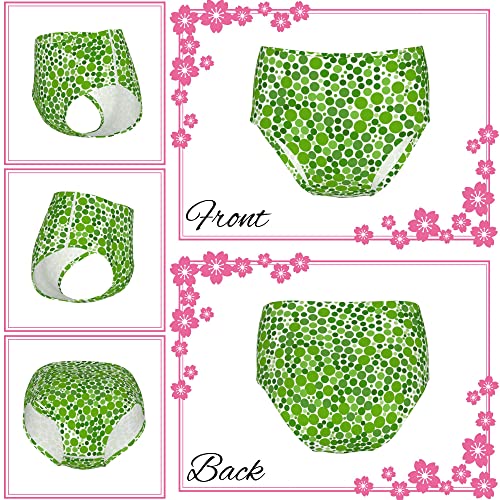 Girls' Briefs Green Polka Dots Cotton Underwear Stretch Bikini Panties Toddler Kids Soft Undies 5T-7T 2 Pack #TOP1