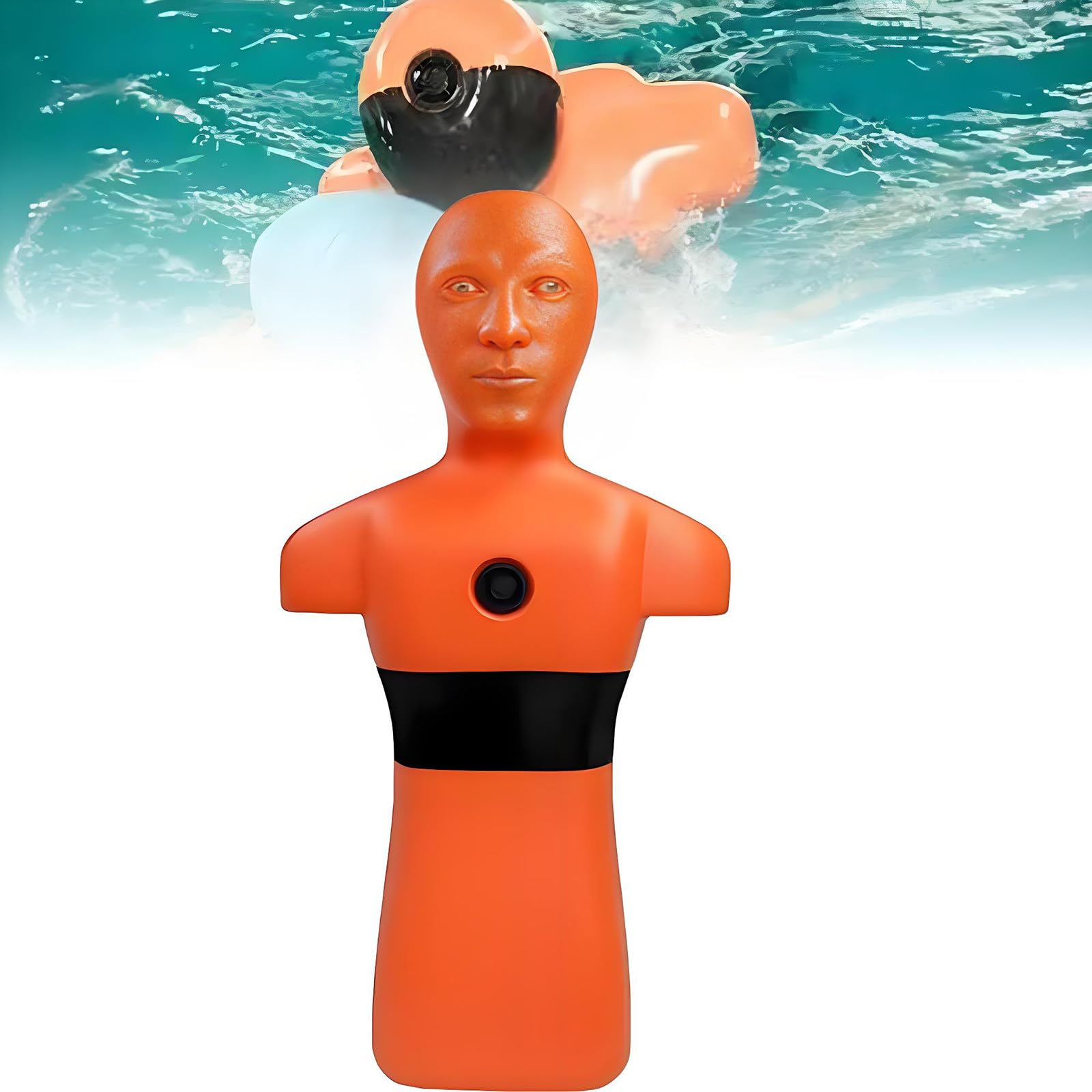 Manichino per allenamento di salvataggio in acqua, strumento didattico per prevenzione dell'annegamento, con fori di ingresso e uscita per allenamento di salvataggio in piscina