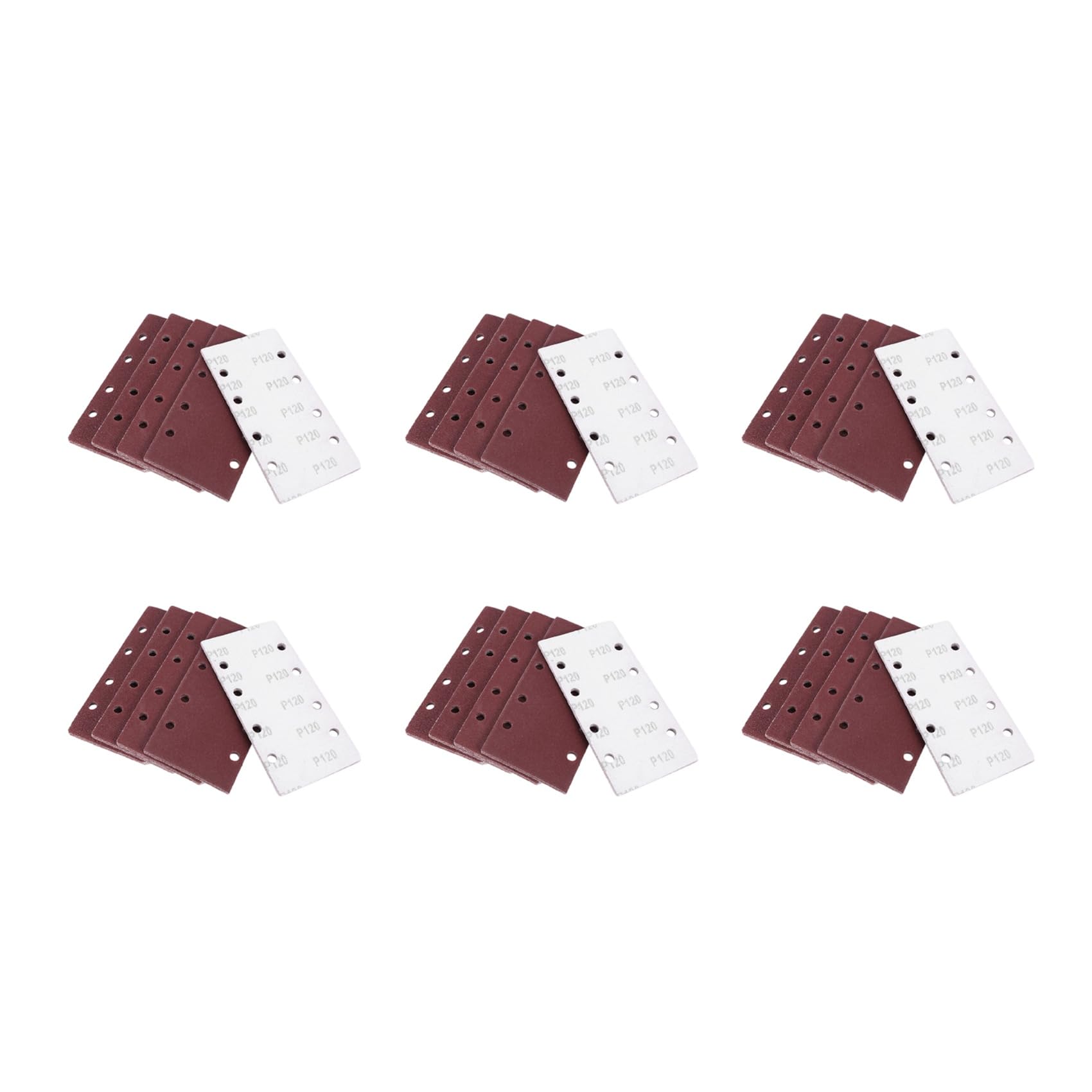 150 Pezzi Levigatrici,Carta Abrasiva Gancio e Passante Foglio Sabbia 93X186mm Perforato 8 Fori Granulosita' 40/60/80/120 Montatura Fogli Levigatrice Orbitale Alluminio Grano Ossido