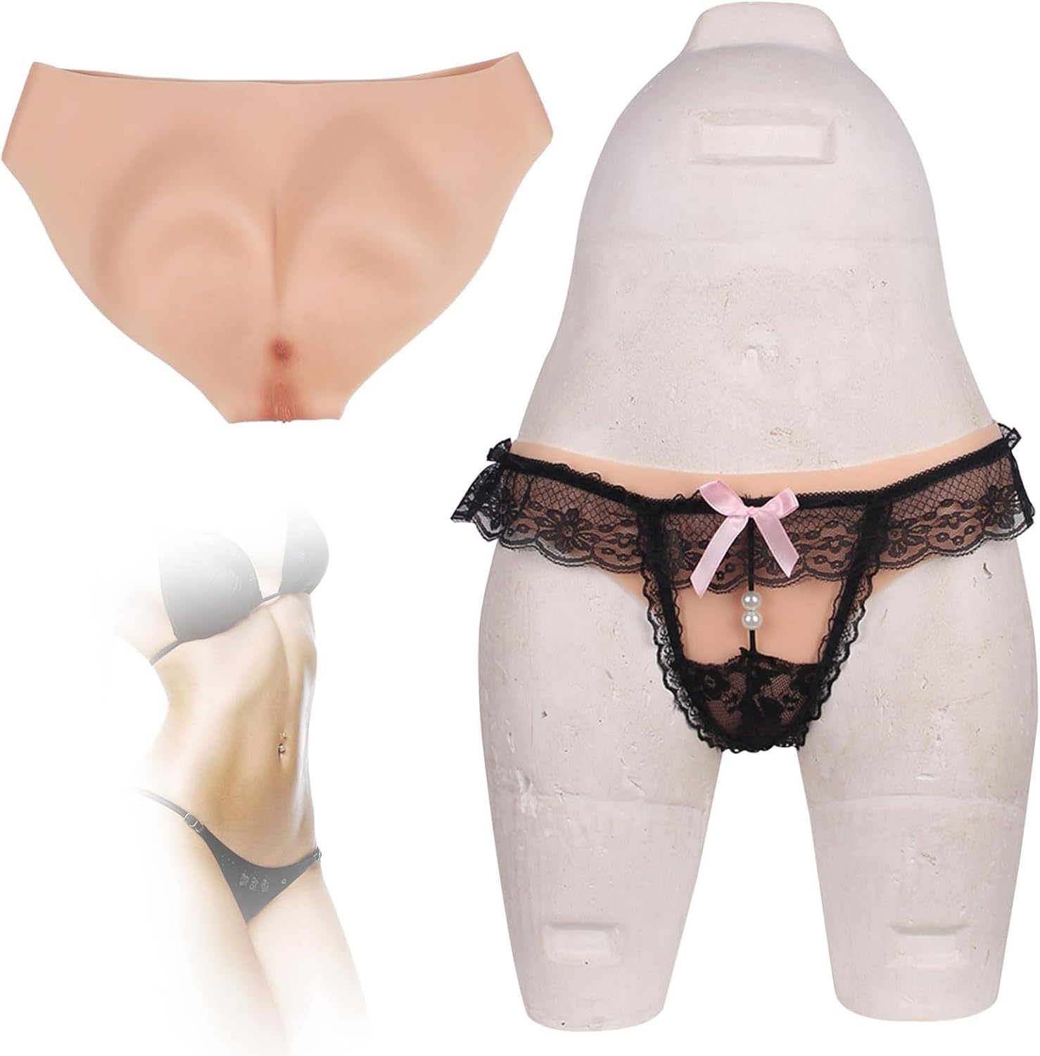Realistic Silicone Panties Butt Padded Shaper Shorts Triangle Shorts Hiding Gaff Boxer Briefs for Transgender Cosplay