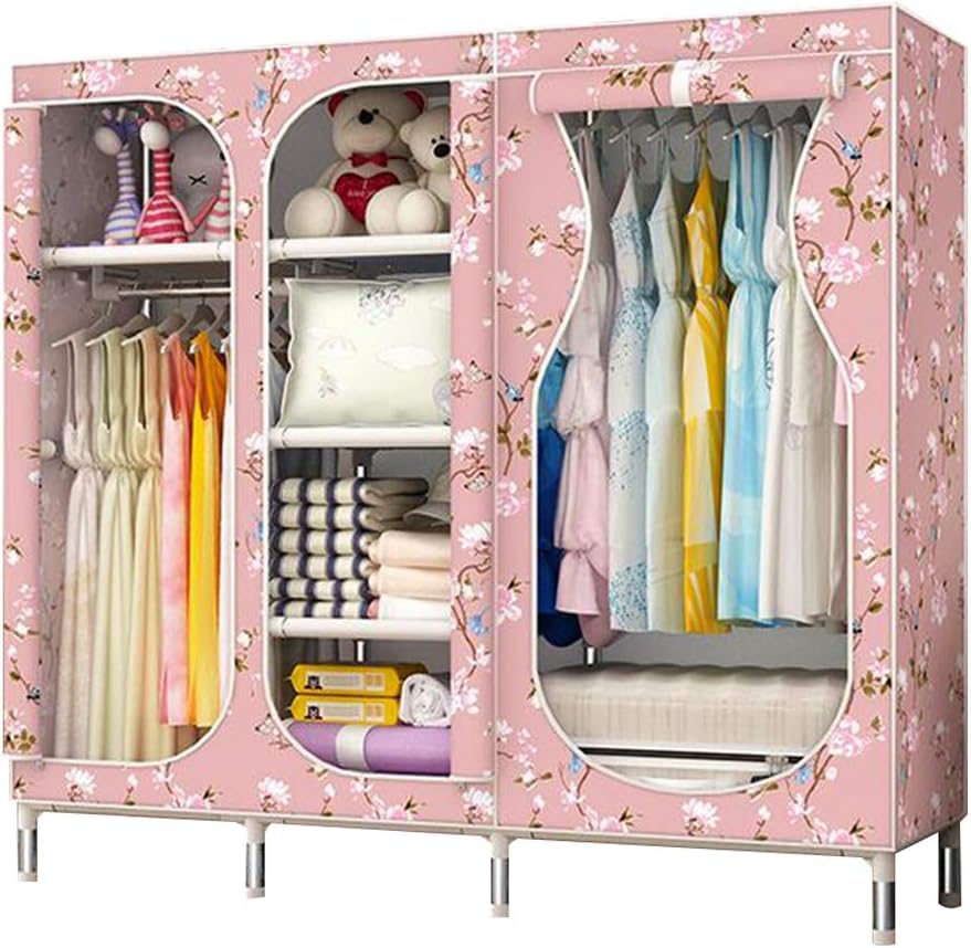 Cloth Wardrobe Clothes Closet, Portable Closet Wardrobe Storage Closet Standing Closet Fabric Cabinet Portable Wardrobe,D_145X45X168CM