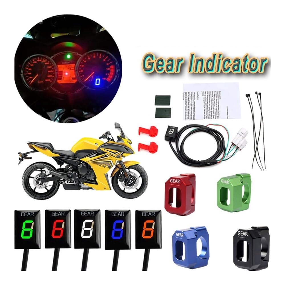 Indicador Marchas Motocicleta Indicador De Marcha 1 A 6 Niveles para Motocicletas para XJ6 R1 R6 Fzh150 Fzn150 Xt660 Xjr1300 Fz16 FZ1 FZ-S Xvs950A Fz8 Fz6r