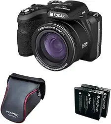 Kodak Câmera Digital Pixpro AZ426 (Kit com câmera AZ425 + 2 Baterias + Case) – 20MP, 42x Zoom Óptico, Full HD