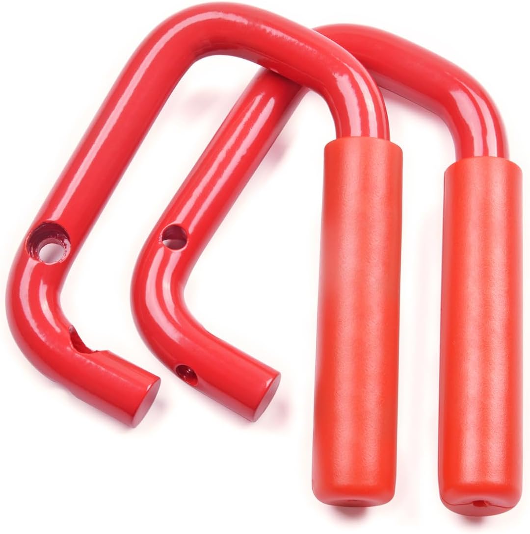 Front Rear Steel Grip Handles Grab Handle Bar Hand Mount Compatible with 2007-2018 J ee p Wrangler JK Red