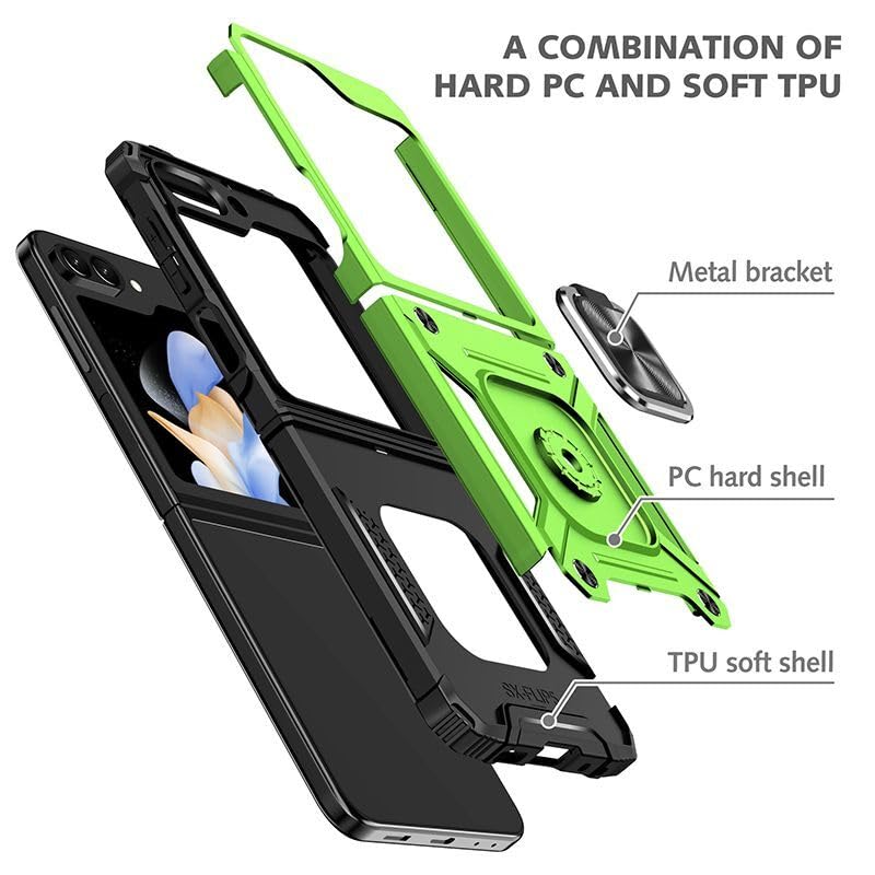 Coque compatible avec Samsung Galaxy Z Flip 7 FE rose rigide en silicone RingStand