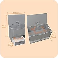 Vista 5 de Badger Basket Caja de juguetes y banco de almacenamiento, combo de pecho y asiento con 2 cestas reversibles, tapa de bisagra de seguridad