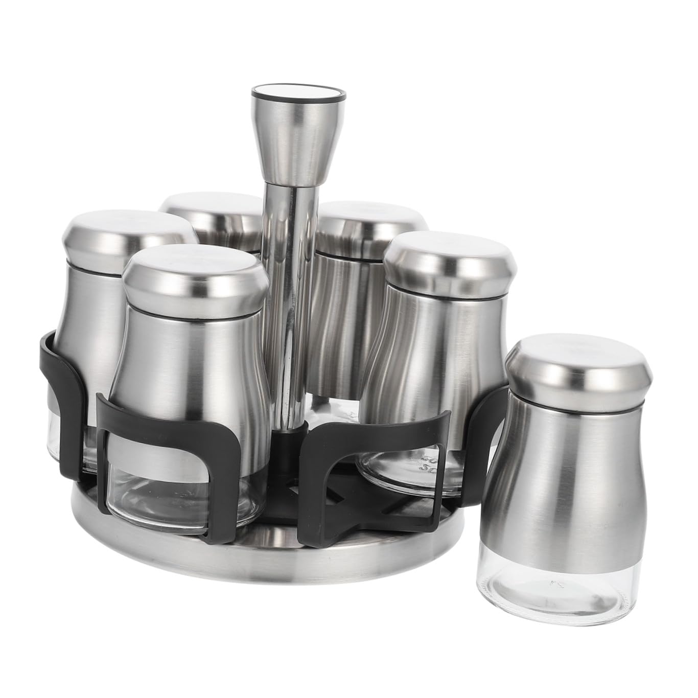 Salières et poivrières au design moderne inox et verre transparent