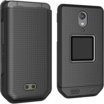 Nakedcellphone Grid Series for CAT S22 Flip Phone Case - Black
