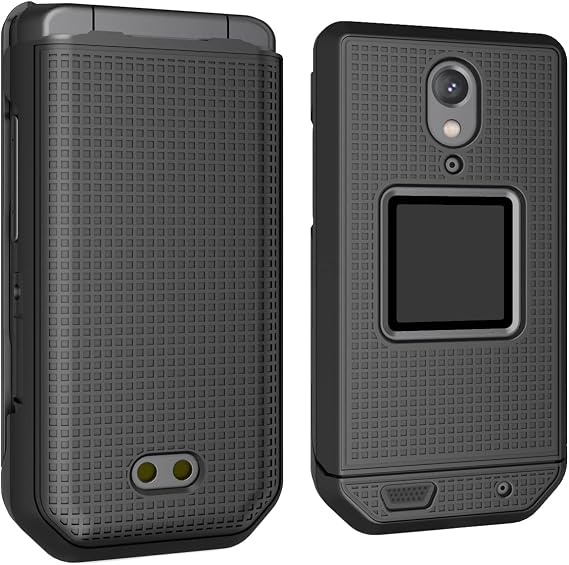 Nakedcellphone Grid Series for CAT S22 Flip Phone Case - Black