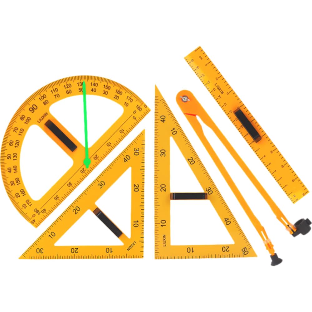 5-teiliges großes mathematisches Dreiecks-Lineal-Set, Lehren, geometrische Winkelmesser, Mathematik-Geometrie-Lineale, Lineal, Winkelmessung, Lehrhilfen, Zeichnen, Mathematik, Geometrie-Werkzeug