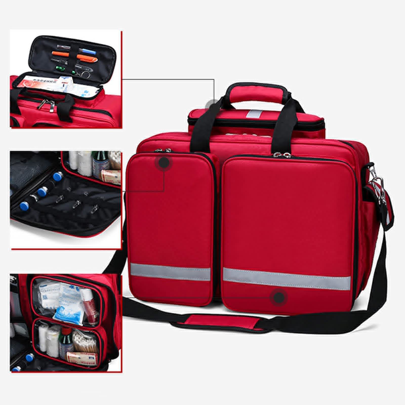 Kit per il primo soccorso impermeabile, kit per il primo soccorso, kit trauma professionale con scomparti etichettati per auto, escursionismo, campeggio, viaggi e ciclismo (Solo imballaggio Empty