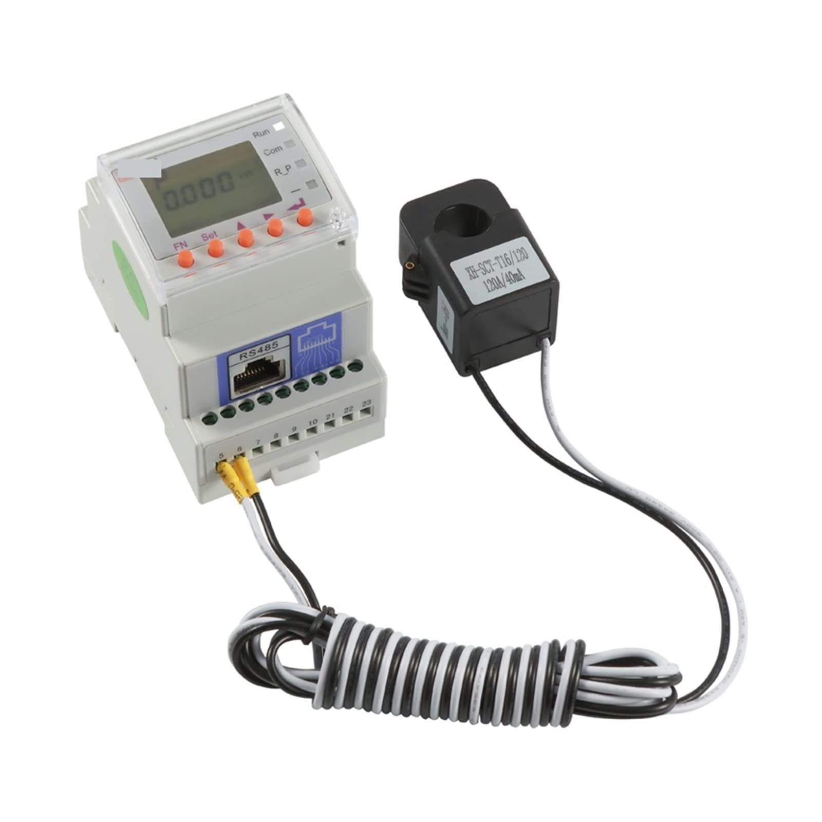 Contatore Energia Elettrica, 45～65Hz Din Rail Ct Accoppiato 120A Contatore di energia intelligente monofase Solar PV Riflusso bidirezionale Monitor di potenza Inverter abbinato, Facile da Installare