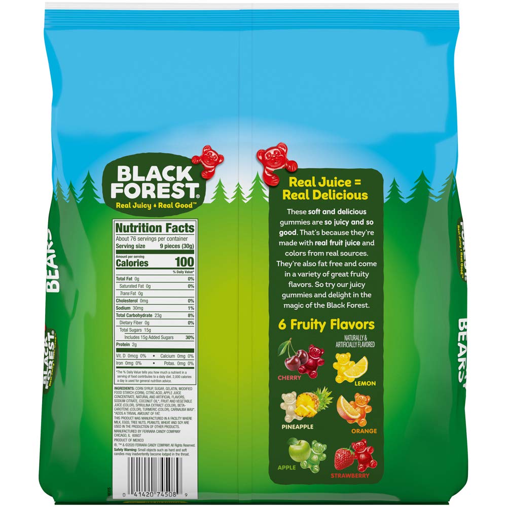 Black Forest Gummy Bears Candy, 5 Pound Bulk Bag : Gummy Candy : Grocery & Gourmet Food