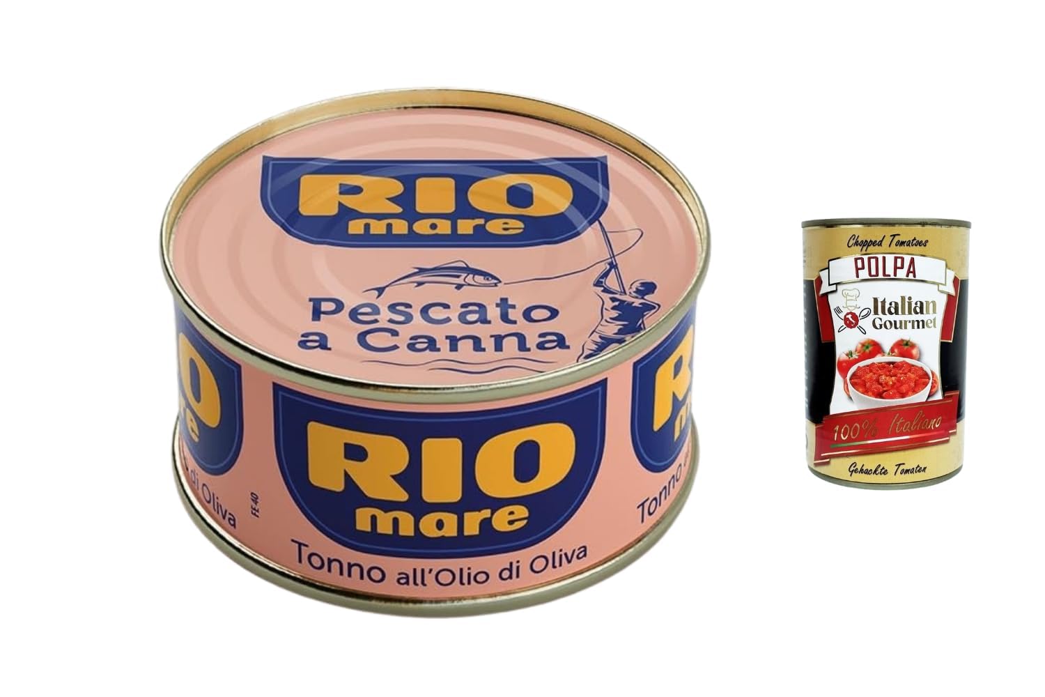 Italian Gourmet - Rio mare Thunfisch in Olivenöl 60 x 80 g Vorratspack | Thunfischstücke in Dose | Ideal für Salat, Pasta & Sandwich | Proteinreiche Speisekammer-Reserve + Italian Gourmet Polpa
