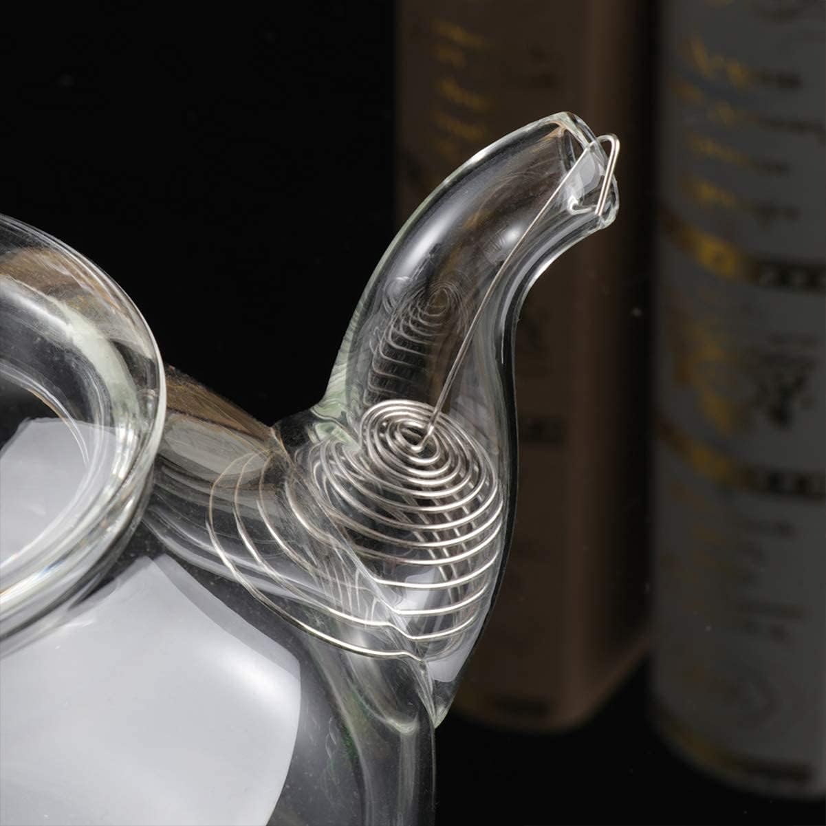 Glass Teapot Spout Filter Coil Strainer, Stovetop Tea Kettle Blooming and Loose Leaf Tea Maker, Clear Crystal Tea Pot-600ml