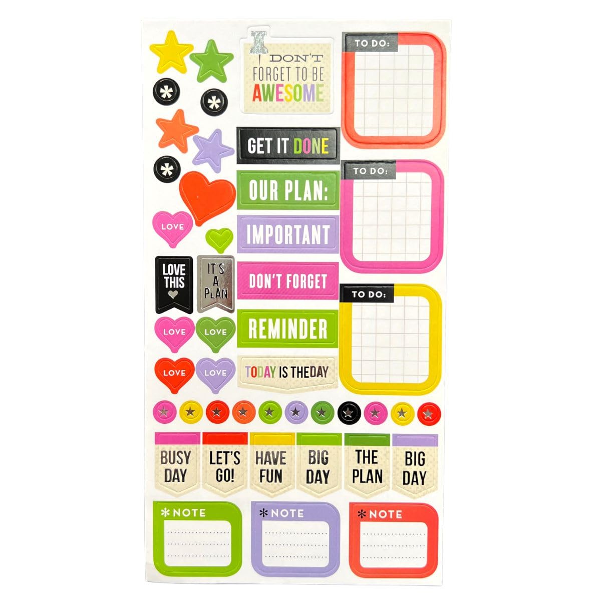 Rack Jack DIY Scrapbook Sticker Set Pastels - Chill Series (Stickers - Assorted Large)