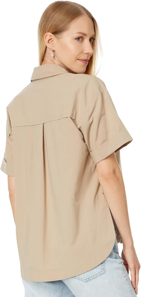 Madewell Oversized Boxy Button-Up Shirt in Signature Poplin Dark