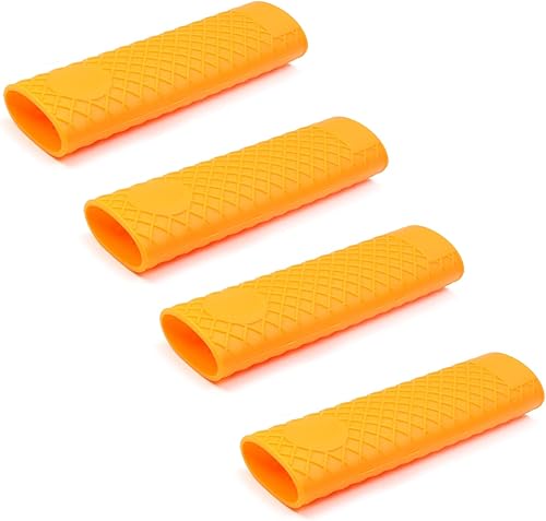 MroMax Soporte de silicona para mango caliente de 6.1 pulgadas, mango antideslizante resistente al calor, para ollas de hierro fundido, woks,