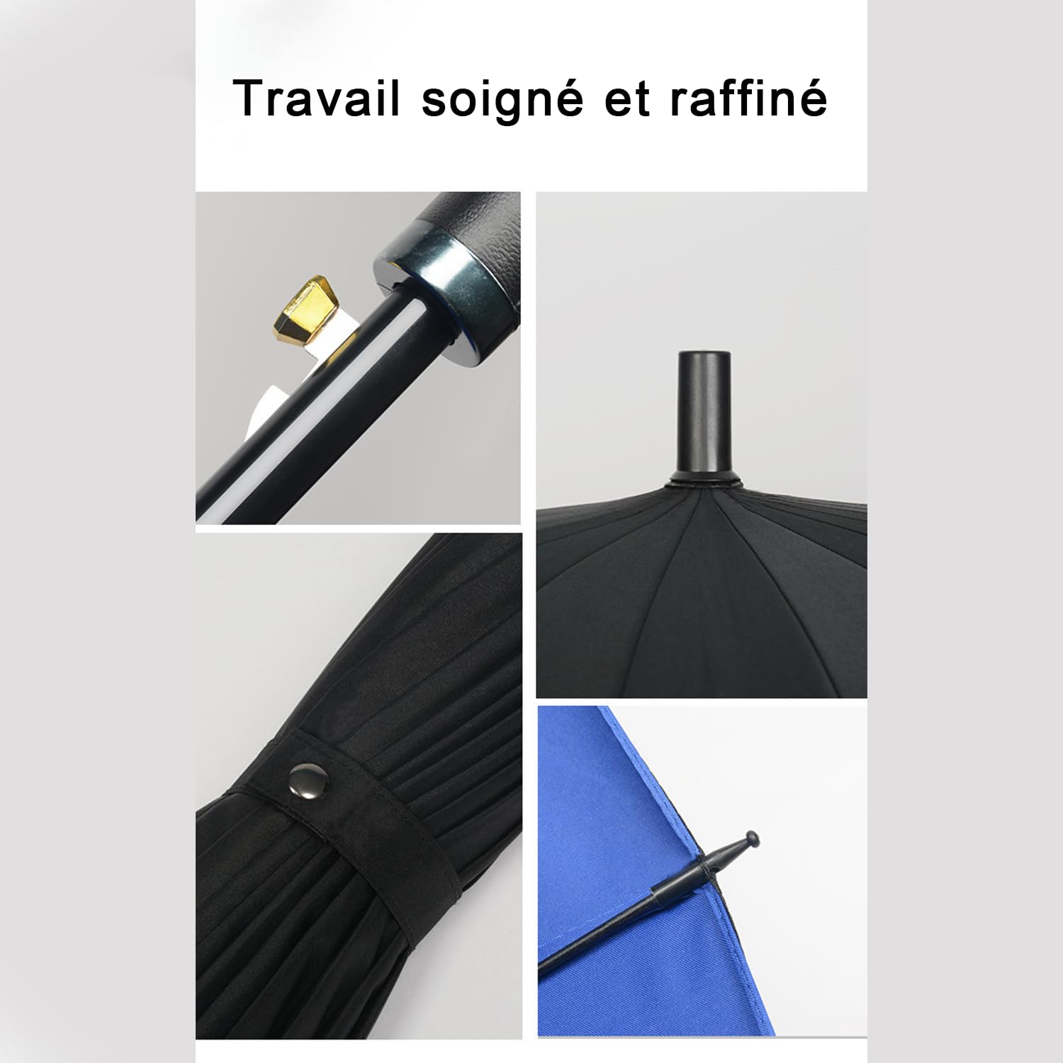 Grand Parapluie De Golf Protection UV UPF 50+ Double Auvent Parapluie XXL, Ombrelle Anti Tempete, Automatique Parapluie Solide Coupe-Vent, Imperméable Pour Homme Et Femme