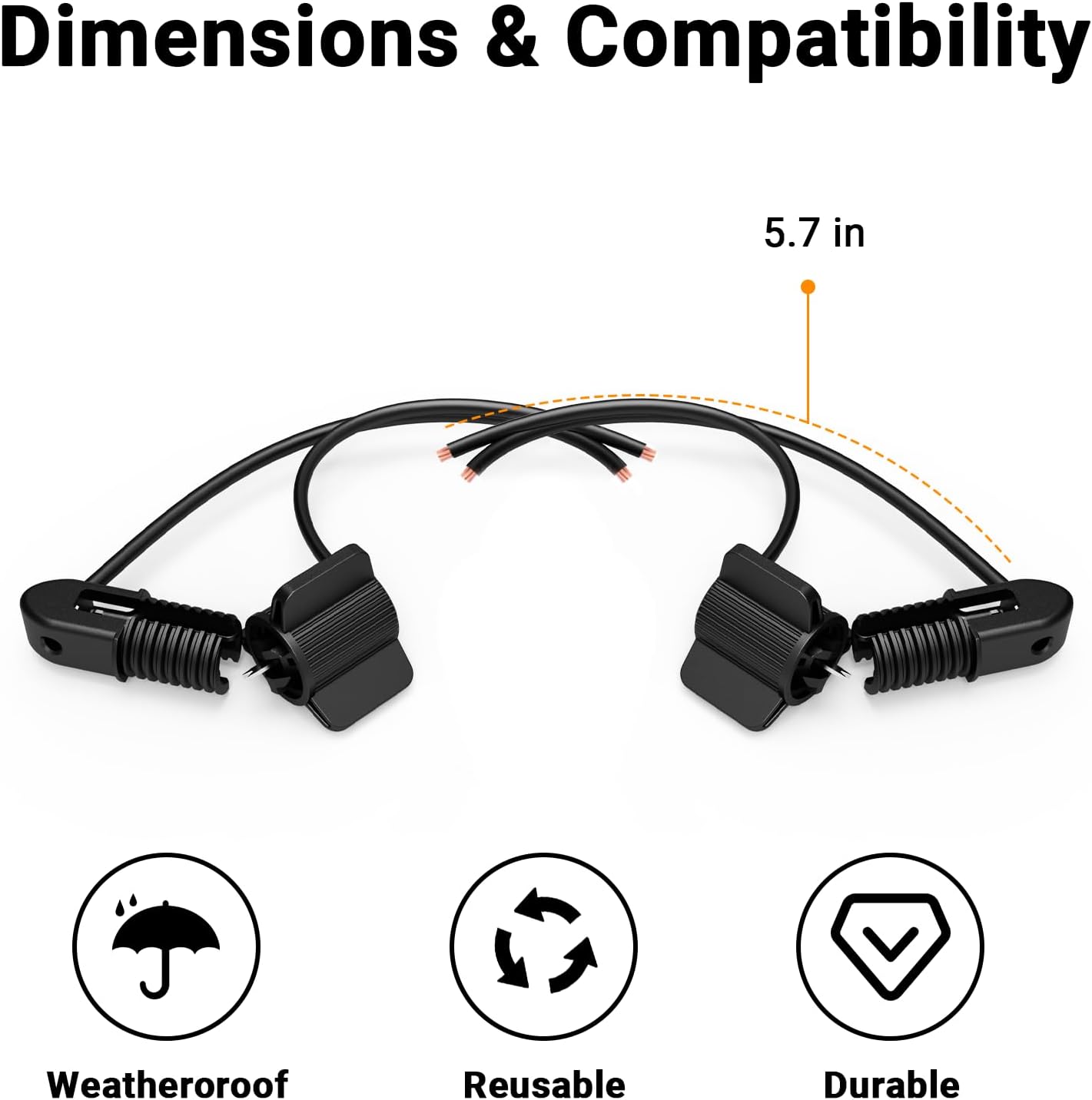 Low Voltage Cable Connector 8PK Landscape Lighting Fast Lock Twist 12-18 Gauge Wire Connectors for Outdoor Lighting Spotlights Floodlight Pathway Lights