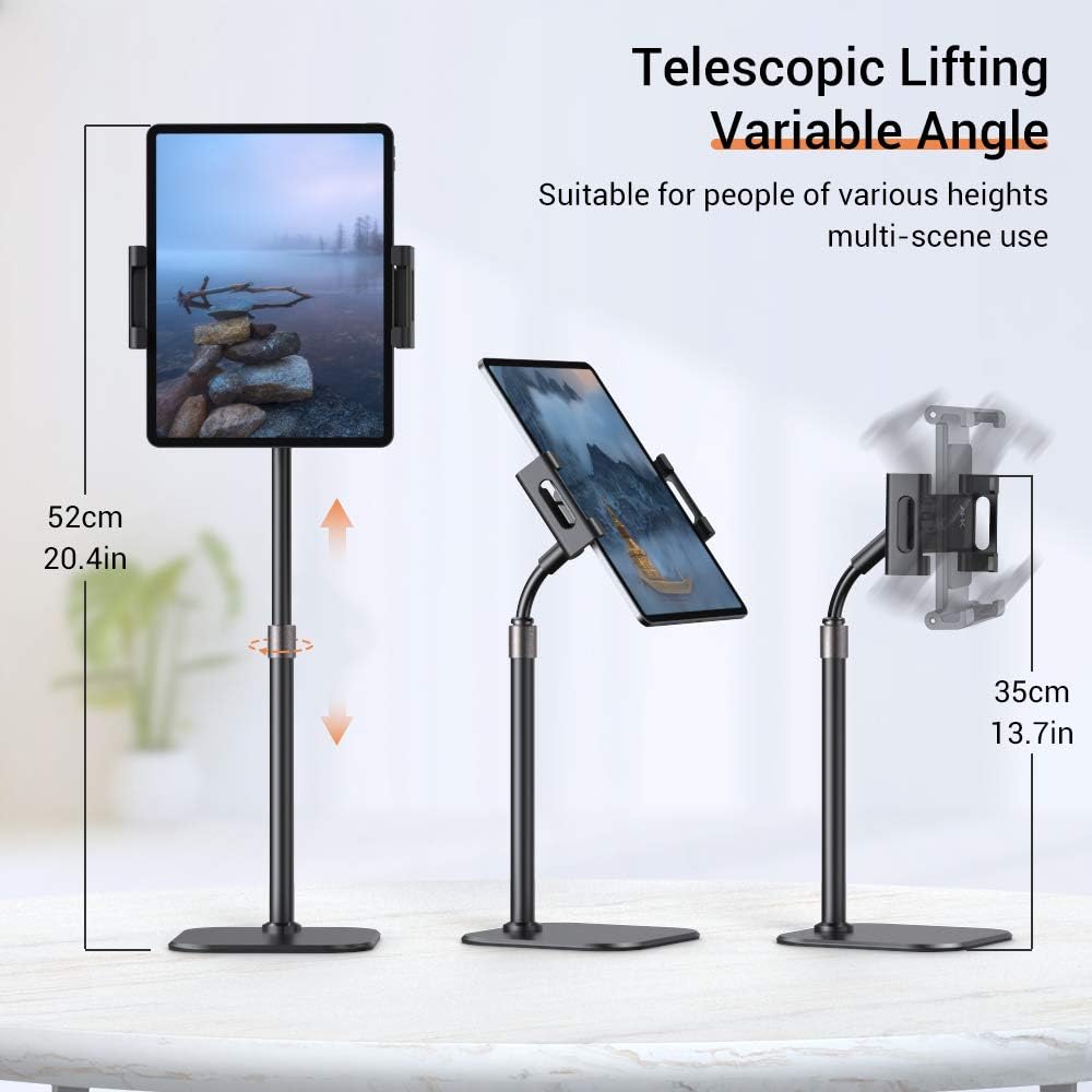 Product Deal AHK Tablet Stand Holder, Angle Height Adjustable Tablet & Phone Stand for Desk, Thick Case Friendly iPad Holder Stand Compatible with(4.7-12.9) iPad,ipad Pro 12.9, Air Mini 4, iPhone, ,Kindle,Switch