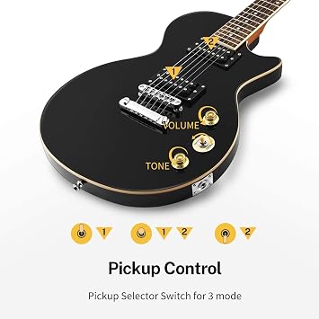 Donner DLP-124B LP Elektro Gitar Paketi (Siyah)